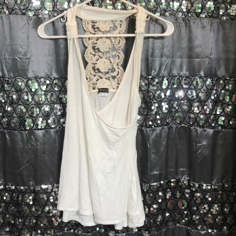 Lace back tank